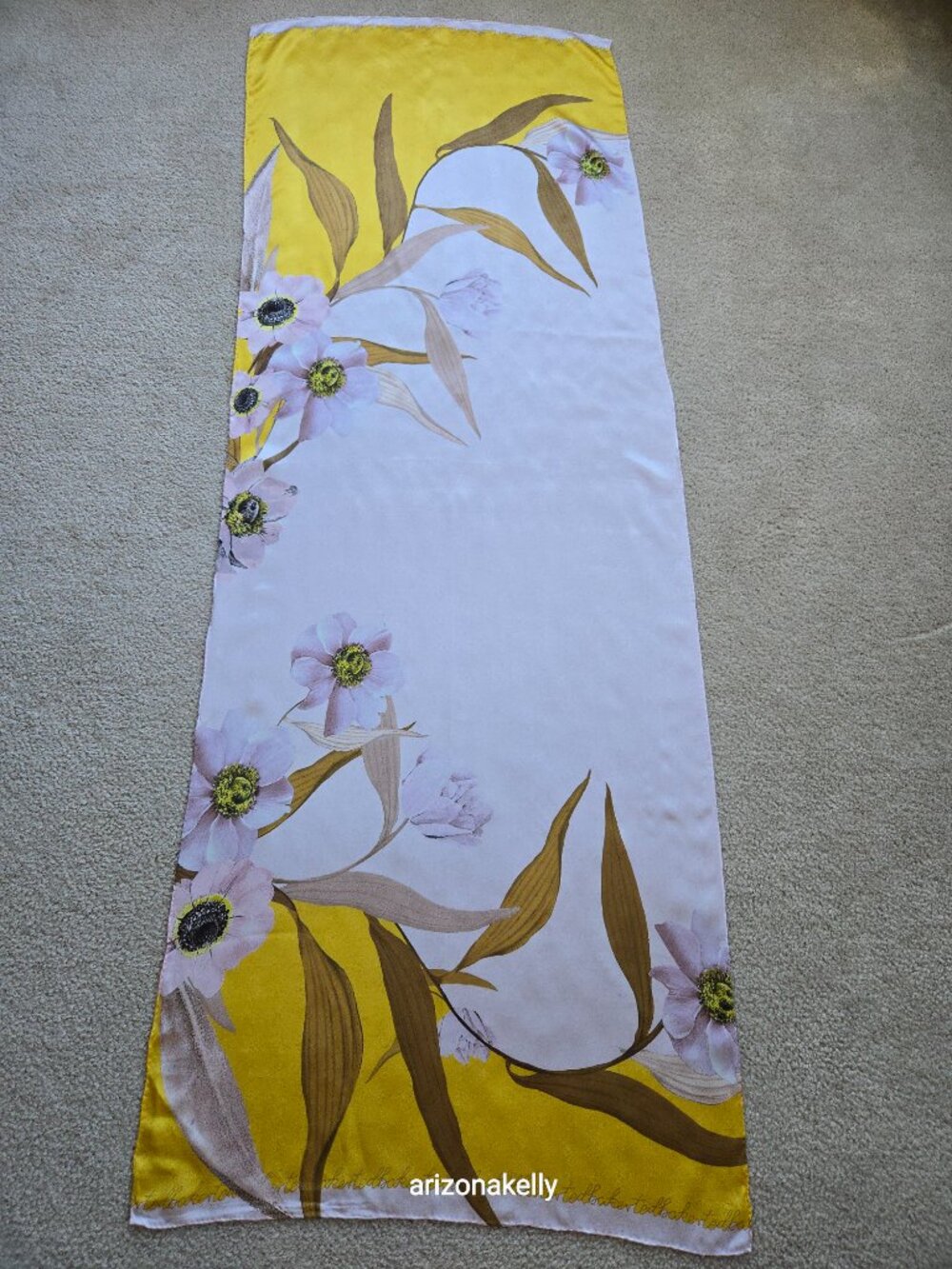 NWOT Ted Baker Silk Long Caitiee Cabana Scarf Hand Rolled Oblong Floral - Picture 3 of 12
